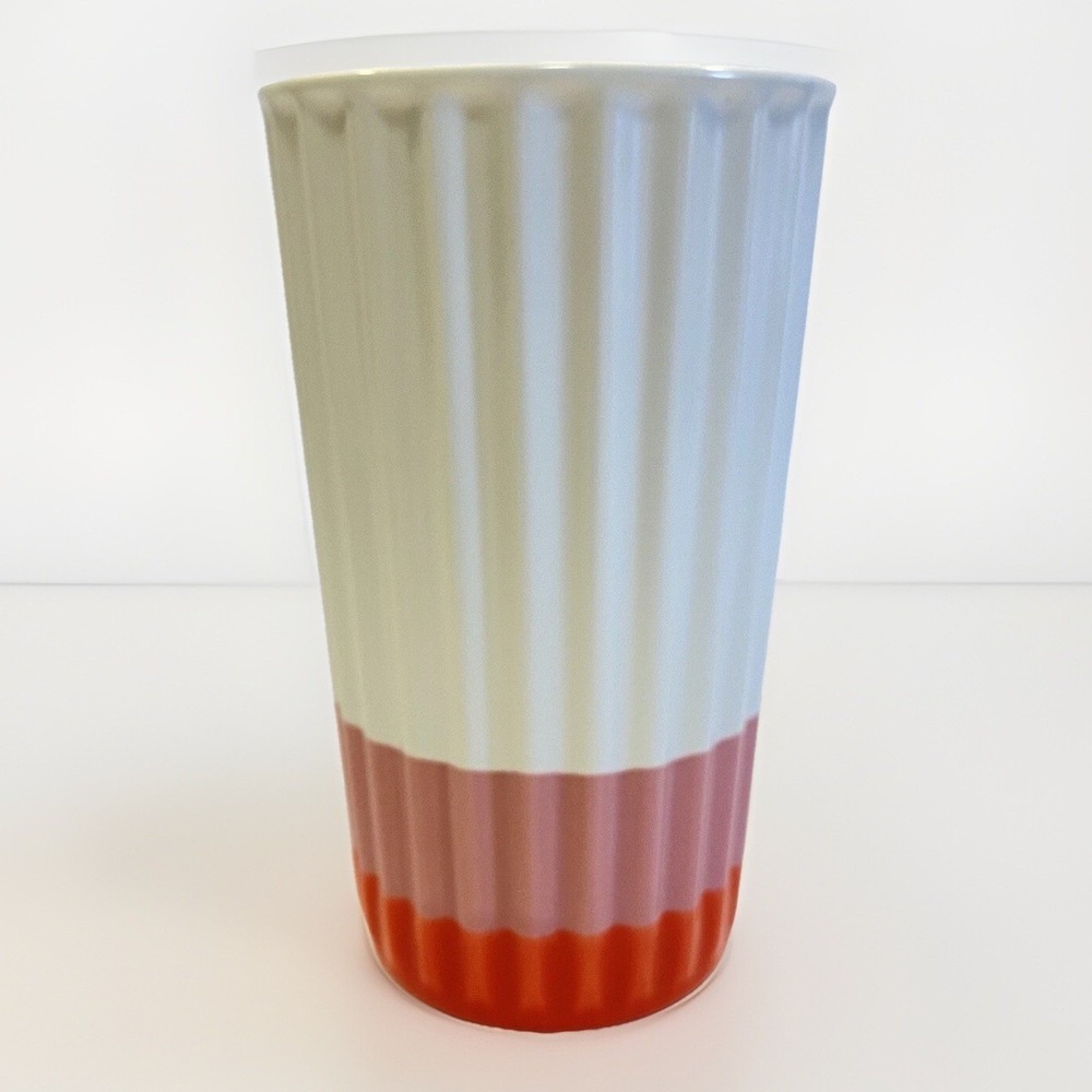 2018 Starbucks Ribbed Cupcake Tri Color Mug‎ Travel 10 fl oz